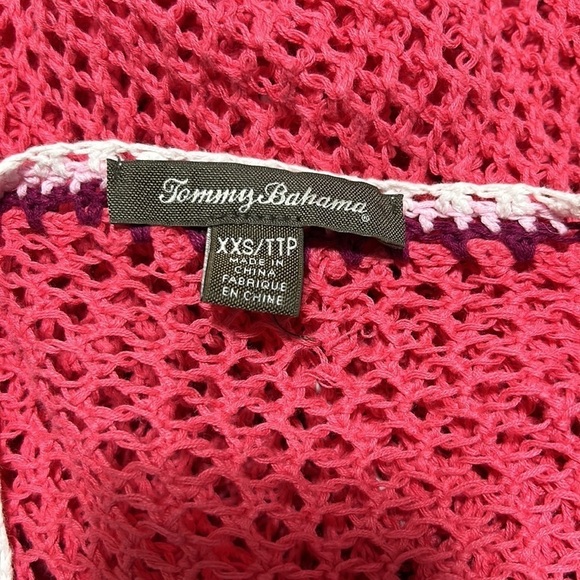 Tommy Bahama linen crochet swim suit cover up top Sz XXS - Picture 8 of 8